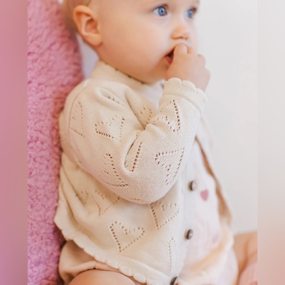 Quincy mae knit heart cardigan - Picture 2 of 5